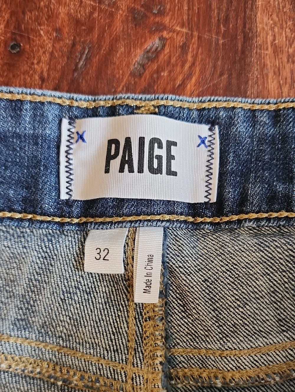 PAIGE Medium Blue Denim Rolled Hem Women's Shorts - Picture 5 of 7